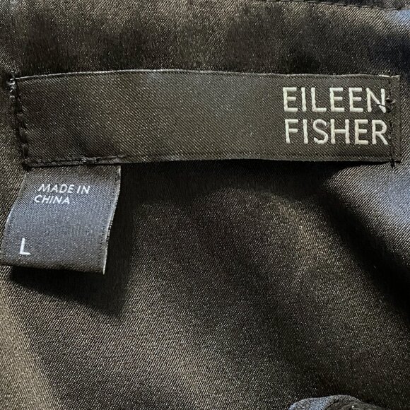 Eileen Fisher Silk Georgette Chiffon Micro Pleated Sleeveless Dress in Graphite - Picture 7 of 8